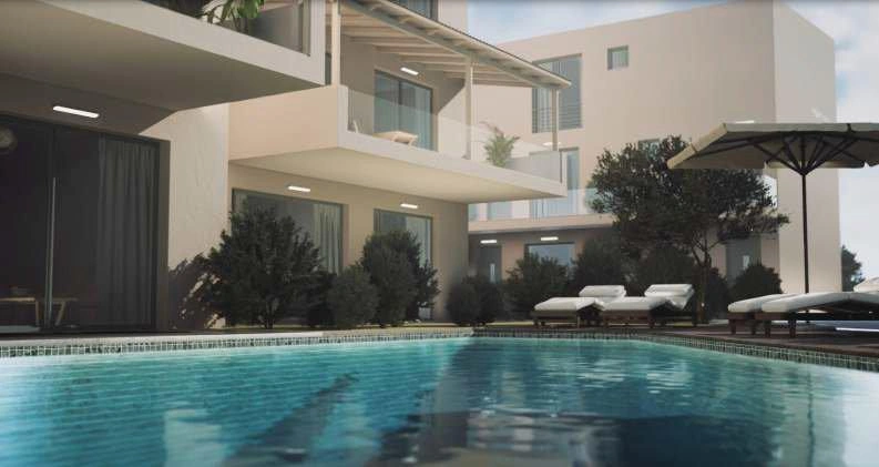 क्रेटे, ग्रीस में आधुनिक आवासीय परिसर के अपार्टमेंट