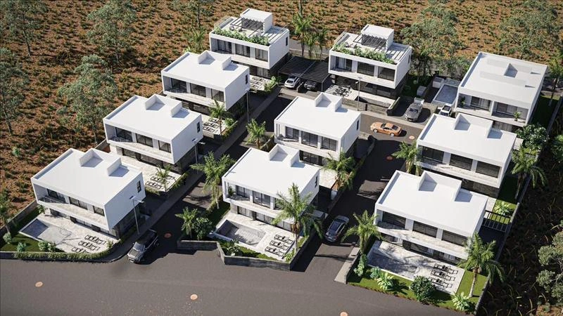 塞浦路斯帕福斯现代住宅小区内的别墅