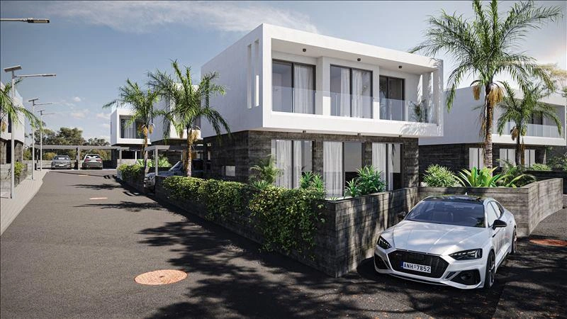 塞浦路斯帕福斯现代住宅小区内的别墅