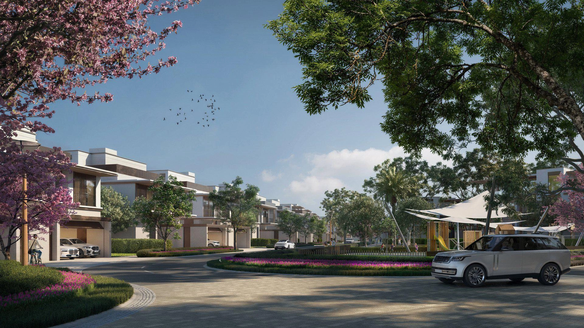 Birleşik Arap Emirlikleri, Dubai, Nad Al Sheba'da modern bir konut kompleksinde villalar