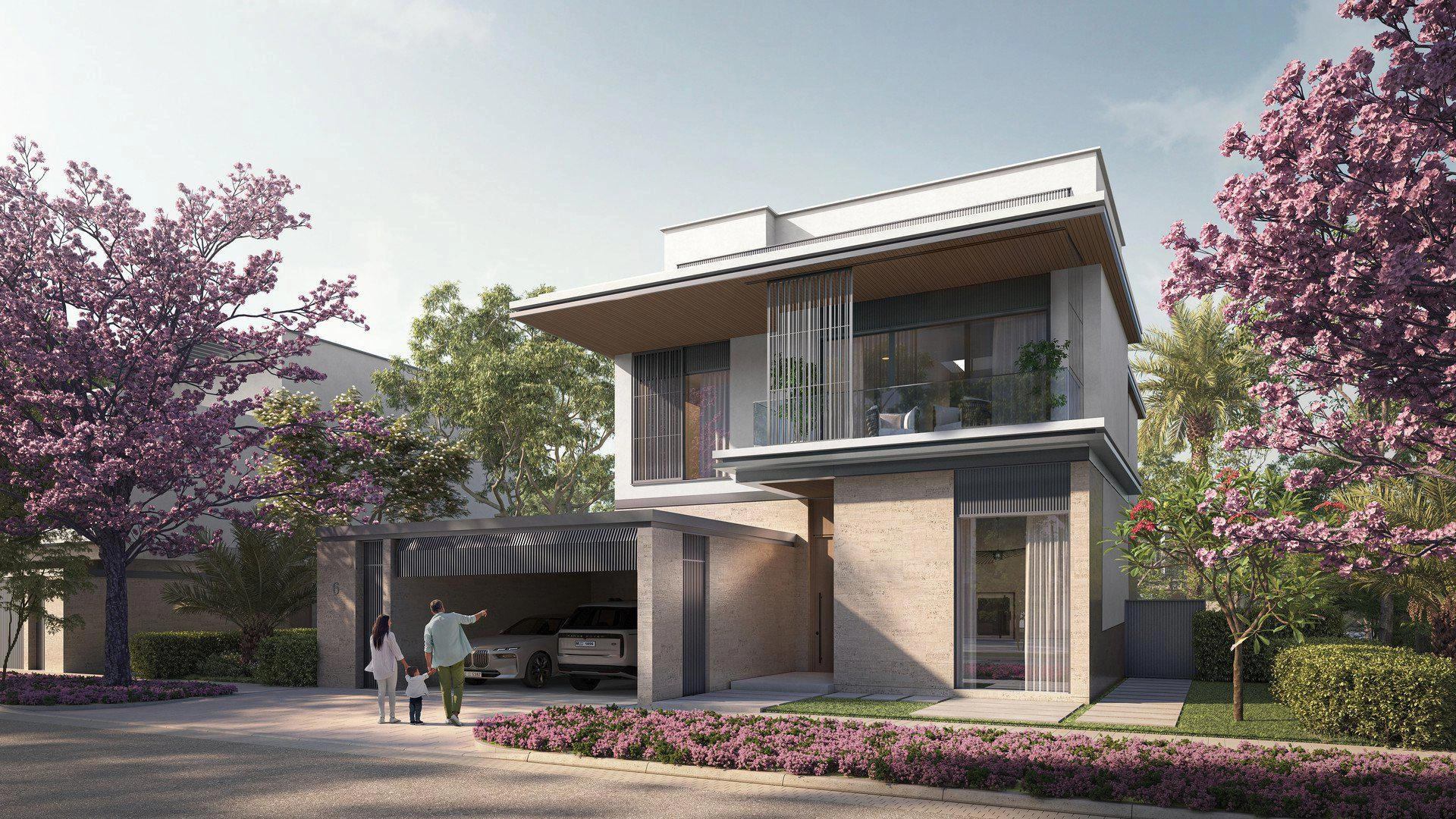 Birleşik Arap Emirlikleri, Dubai, Nad Al Sheba'da modern bir konut kompleksinde villalar