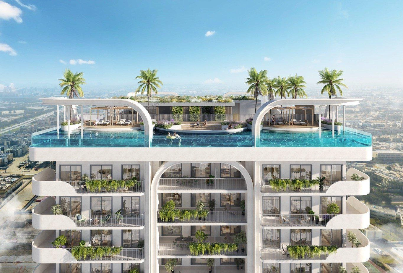 位于阿联酋迪拜的现代住宅项目中的公寓