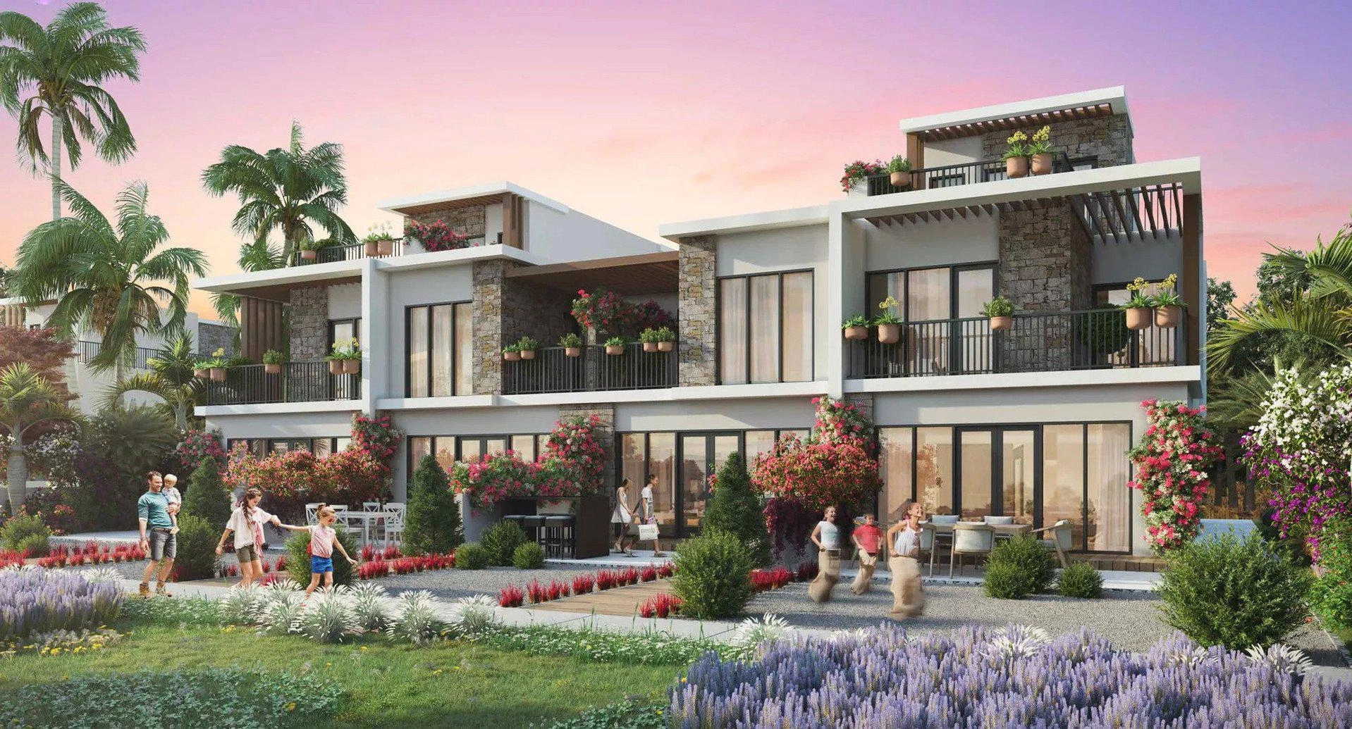 位于阿联酋迪拜 Golf City 住宅区的联排别墅