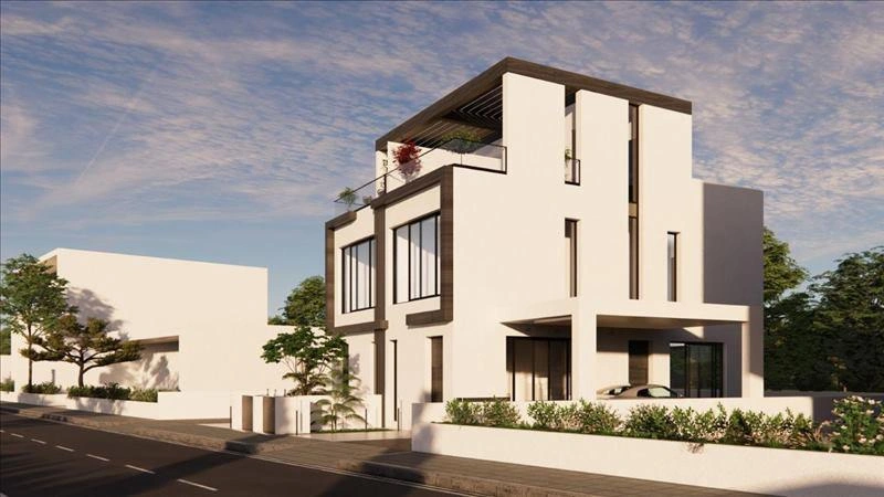 منازل متلاصقة في مجمع سكني في ليفاديا، لارنكا، قبرص