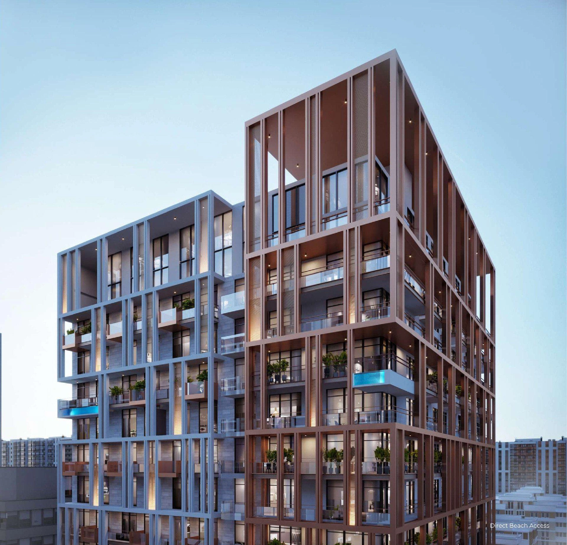 位于阿联酋迪拜现代住宅综合体的公寓