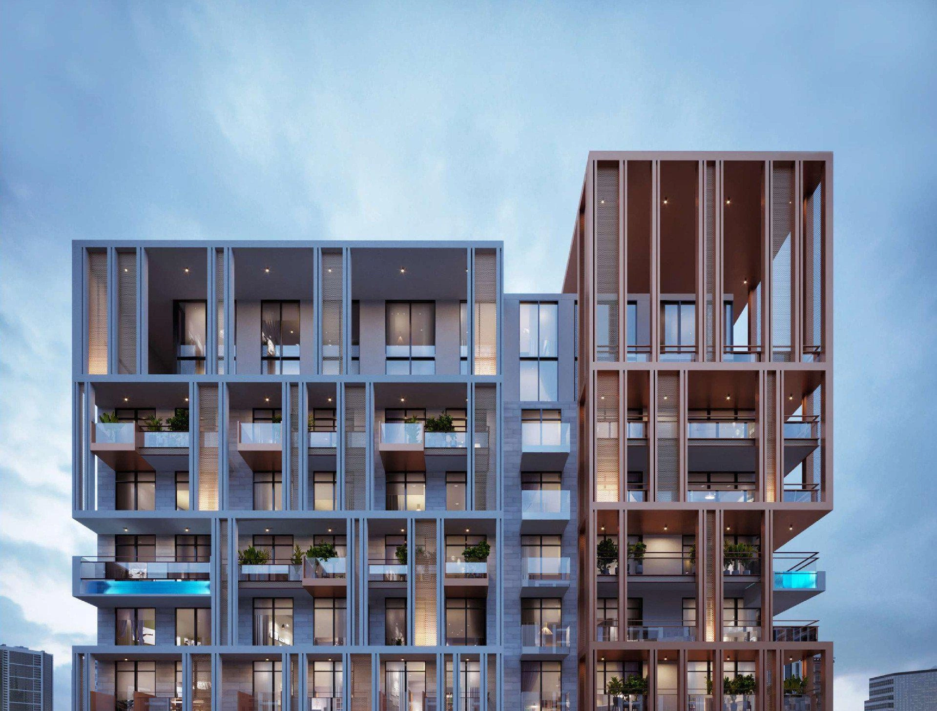 位于阿联酋迪拜现代住宅综合体的公寓