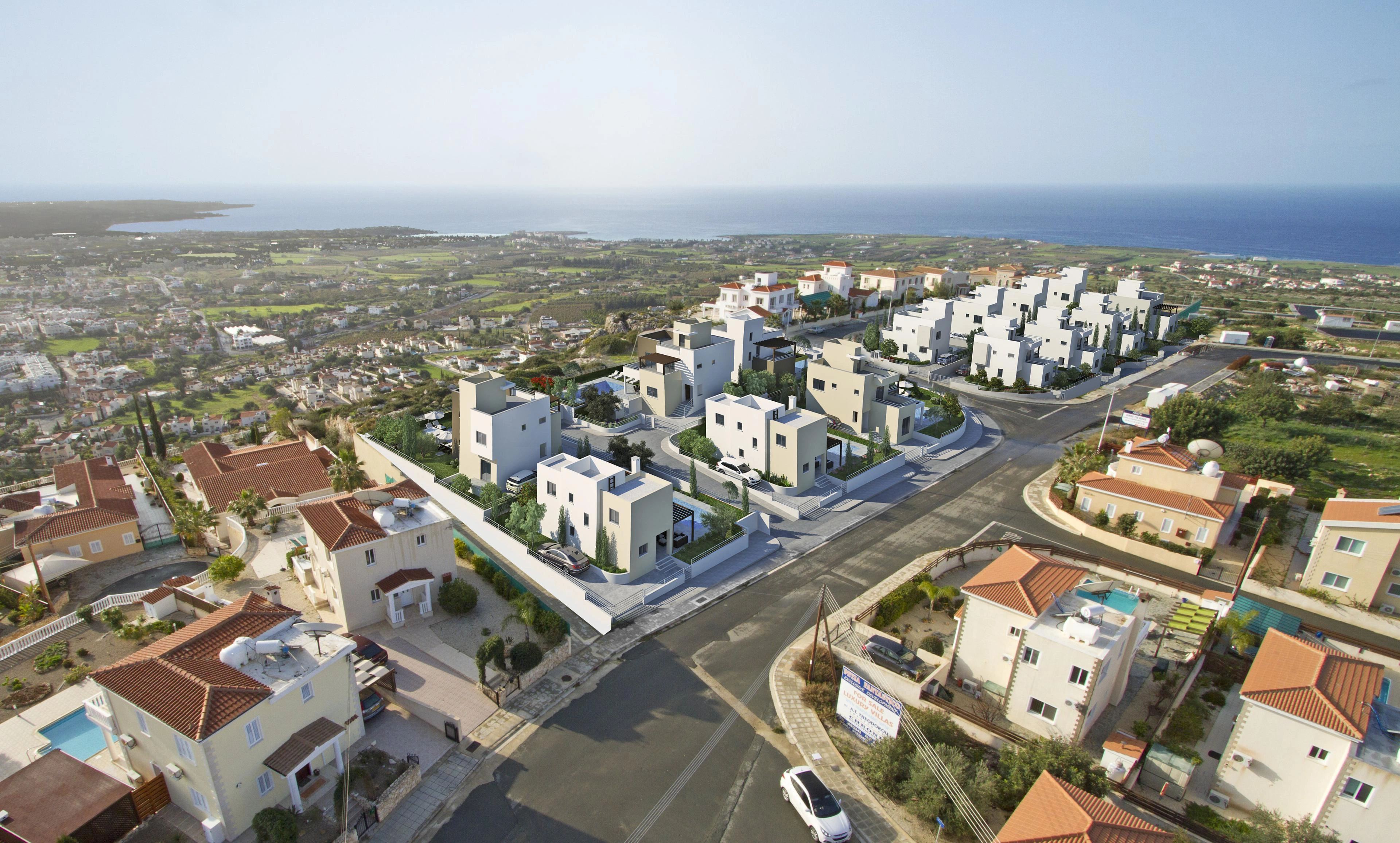 فيلات بمسابح وإطلالات بحرية بانورامية في بافوس، قبرص