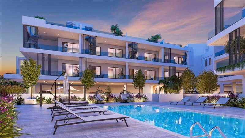 Apartments in a residential complex near the sea in Larnaca, Cyprus