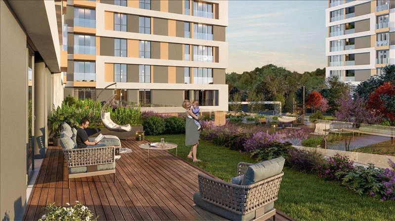 Apartments in a residential complex near M3 metro station in Istanbul, Turkey