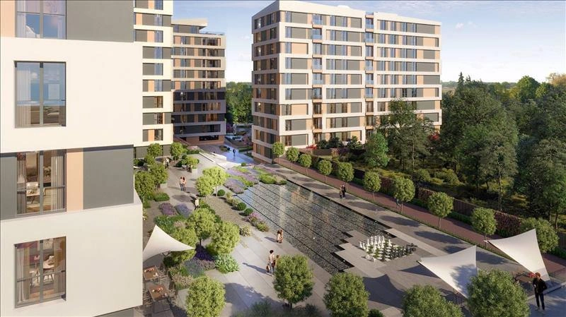 Apartments in a residential complex near M3 metro station in Istanbul, Turkey