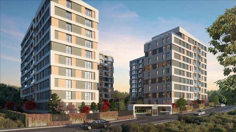 Apartments in a residential complex near M3 metro station in Istanbul, Turkey