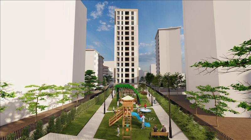 Apartments in a new residence near a metro station in Istanbul, Turkiye