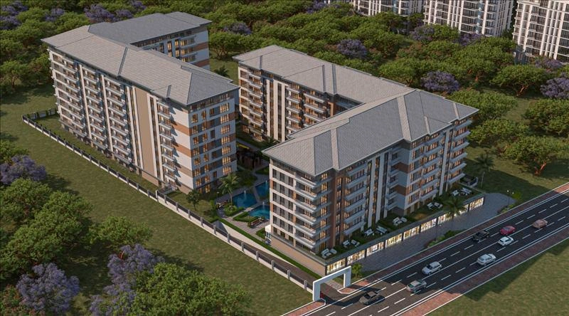 Apartments in a modern residential complex in Istanbul, Turkey