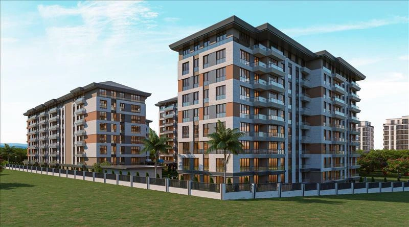 Apartments in a modern residential complex in Istanbul, Turkey