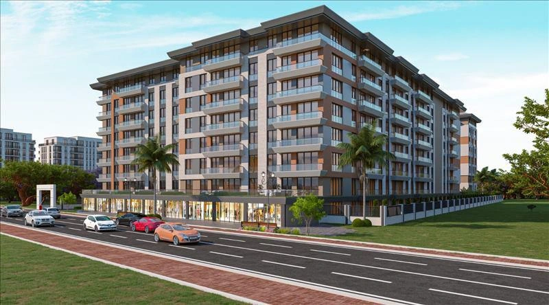 Apartments in a modern residential complex in Istanbul, Turkey