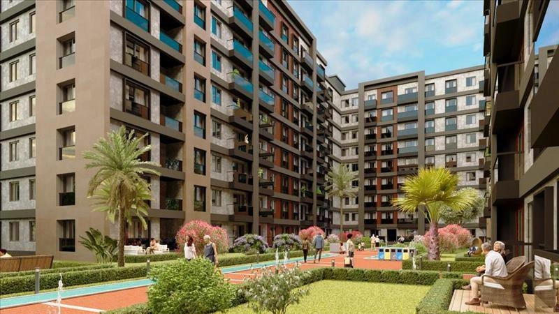 터키 이스탄불의 현대적인 주거 단지 내 아파트