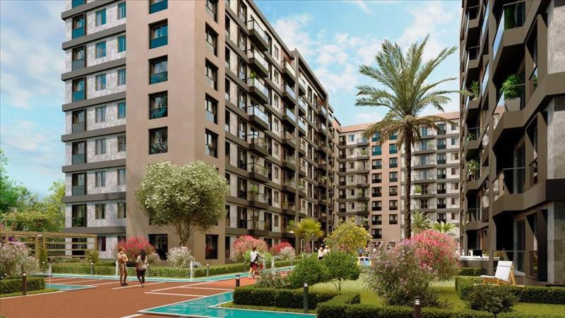 터키 이스탄불의 현대적인 주거 단지 내 아파트