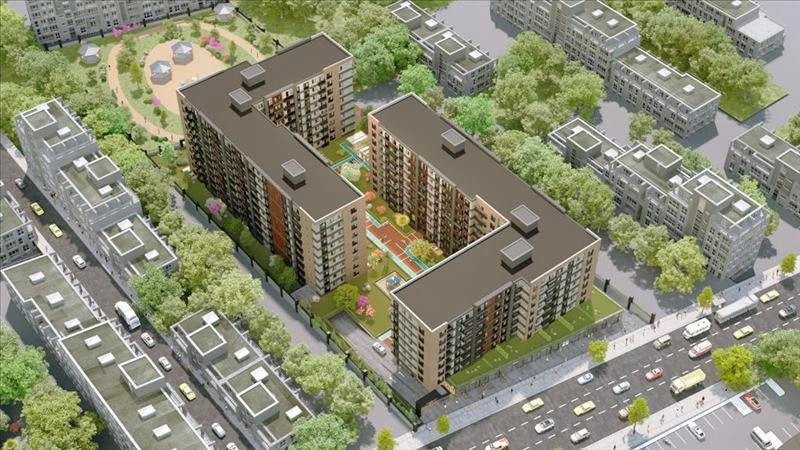 Apartments in a modern residential complex in Istanbul, Turkey