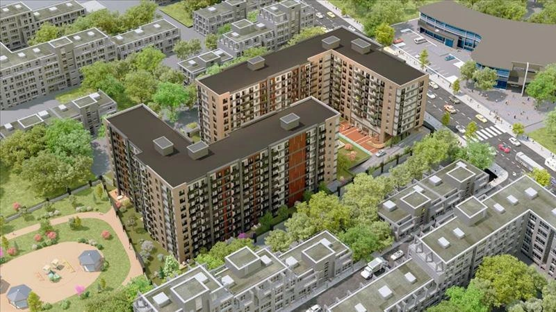 Apartments in a modern residential complex in Istanbul, Turkey