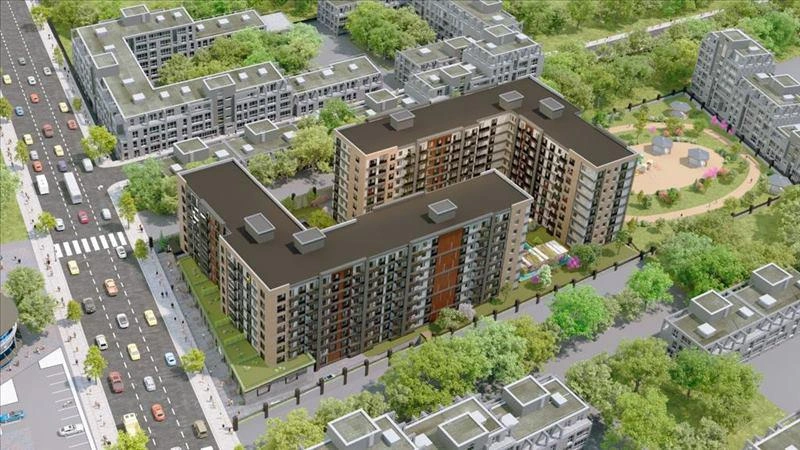 Apartments in a modern residential complex in Istanbul, Turkey