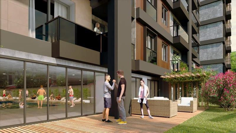 터키 이스탄불의 현대적인 주거 단지 내 아파트