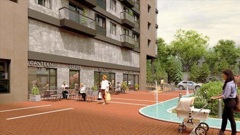 터키 이스탄불의 현대적인 주거 단지 내 아파트