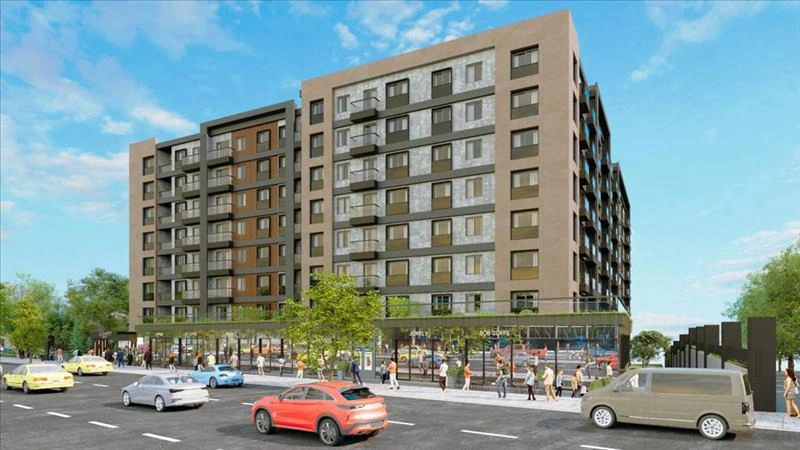 터키 이스탄불의 현대적인 주거 단지 내 아파트