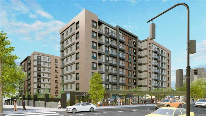 터키 이스탄불의 현대적인 주거 단지 내 아파트