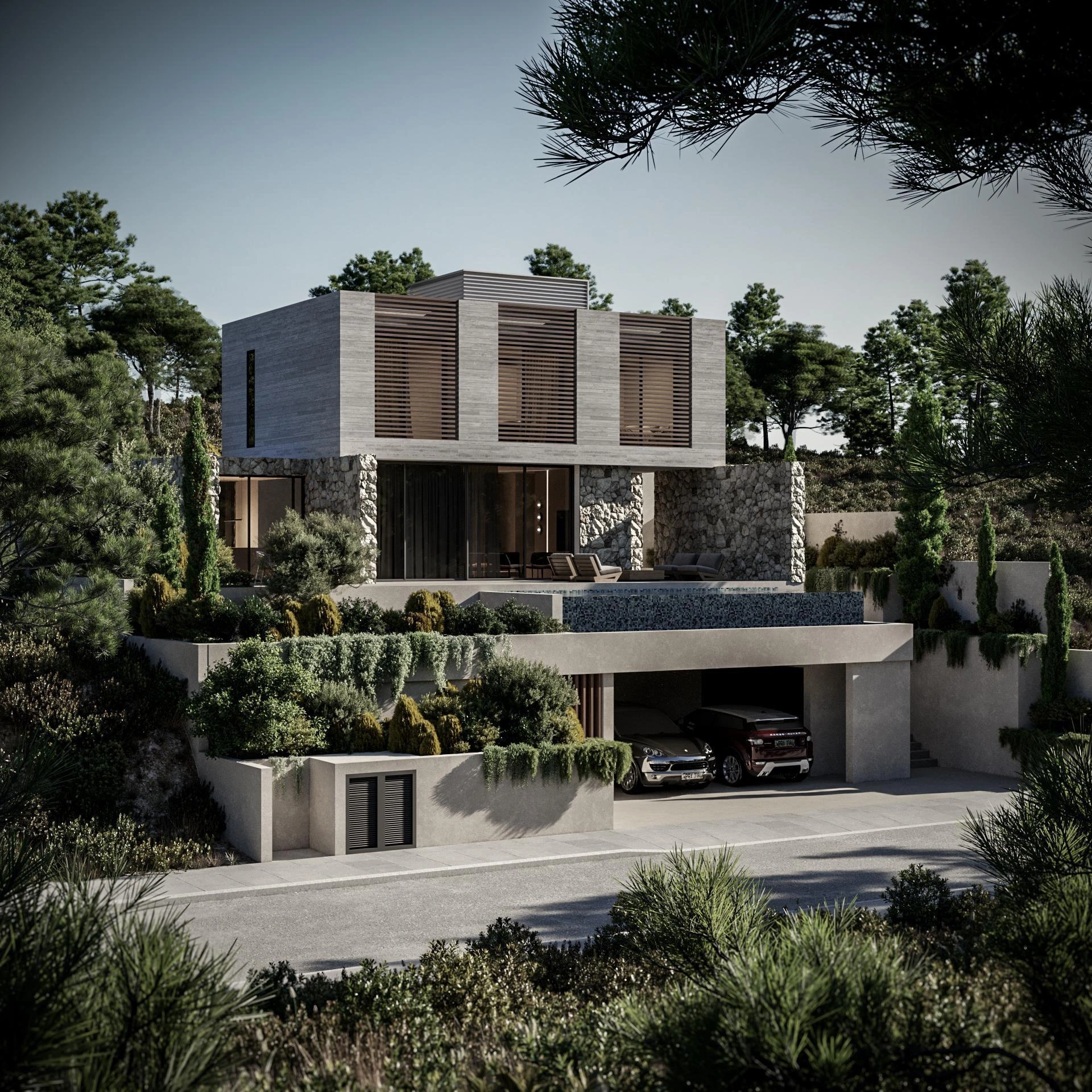 塞浦路斯帕福斯住宅区的别墅