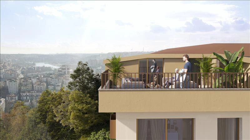 İstanbul, Türkiye'de modern bir konut kompleksinde daireler