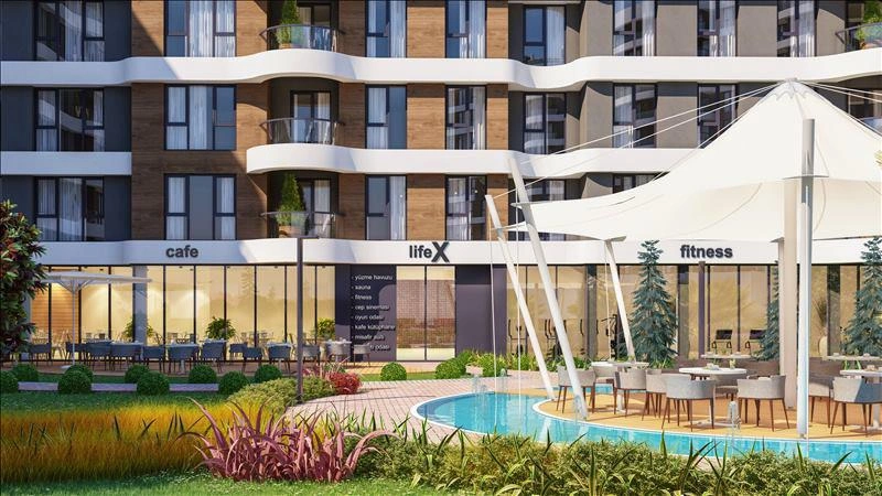 Pendik, İstanbul, Türkiye'de modern bir konut kompleksinde daireler