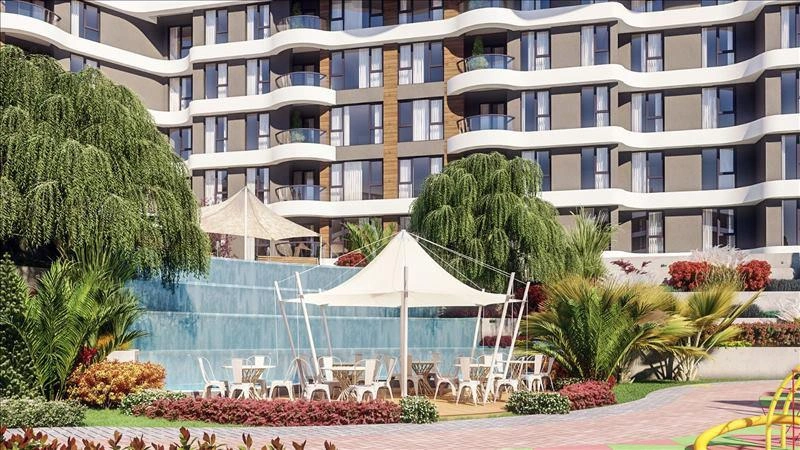 Pendik, İstanbul, Türkiye'de modern bir konut kompleksinde daireler