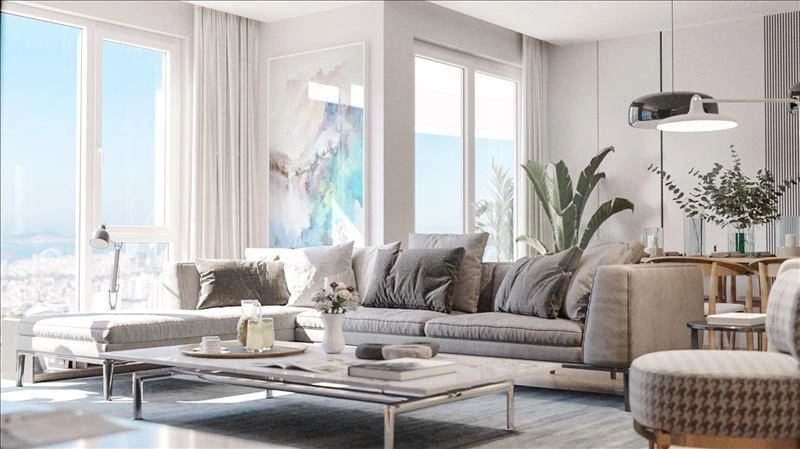 Pendik, İstanbul, Türkiye'de modern bir konut kompleksinde daireler