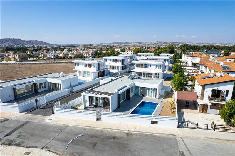 Houses in a residential complex near the beach in Larnaca, Cyprus