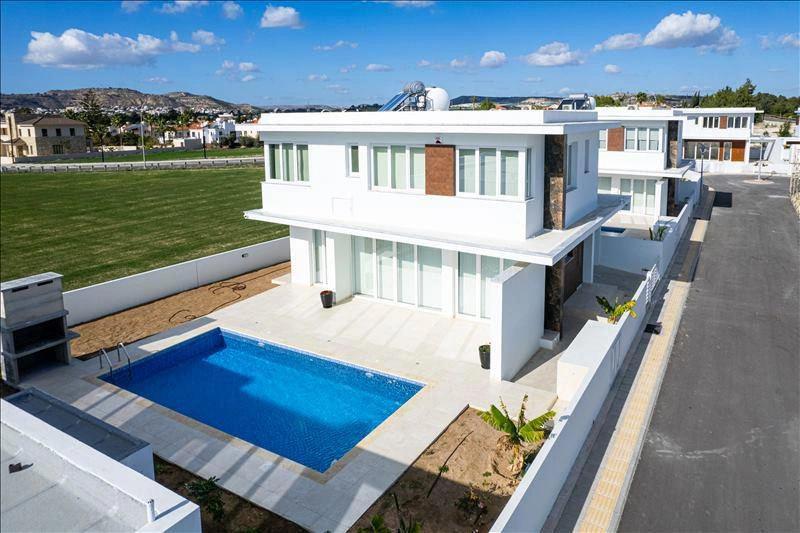 Houses in a residential complex near the beach in Larnaca, Cyprus