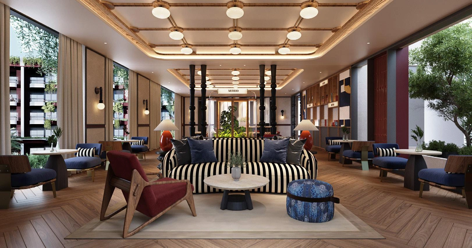 फुकेत, थाईलैंड के बैंग ताओ बीच के पास आधुनिक आवासीय परिसर के अपार्टमेंट