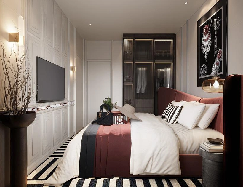 फुकेत, थाईलैंड के बैंग ताओ बीच के पास आधुनिक आवासीय परिसर के अपार्टमेंट