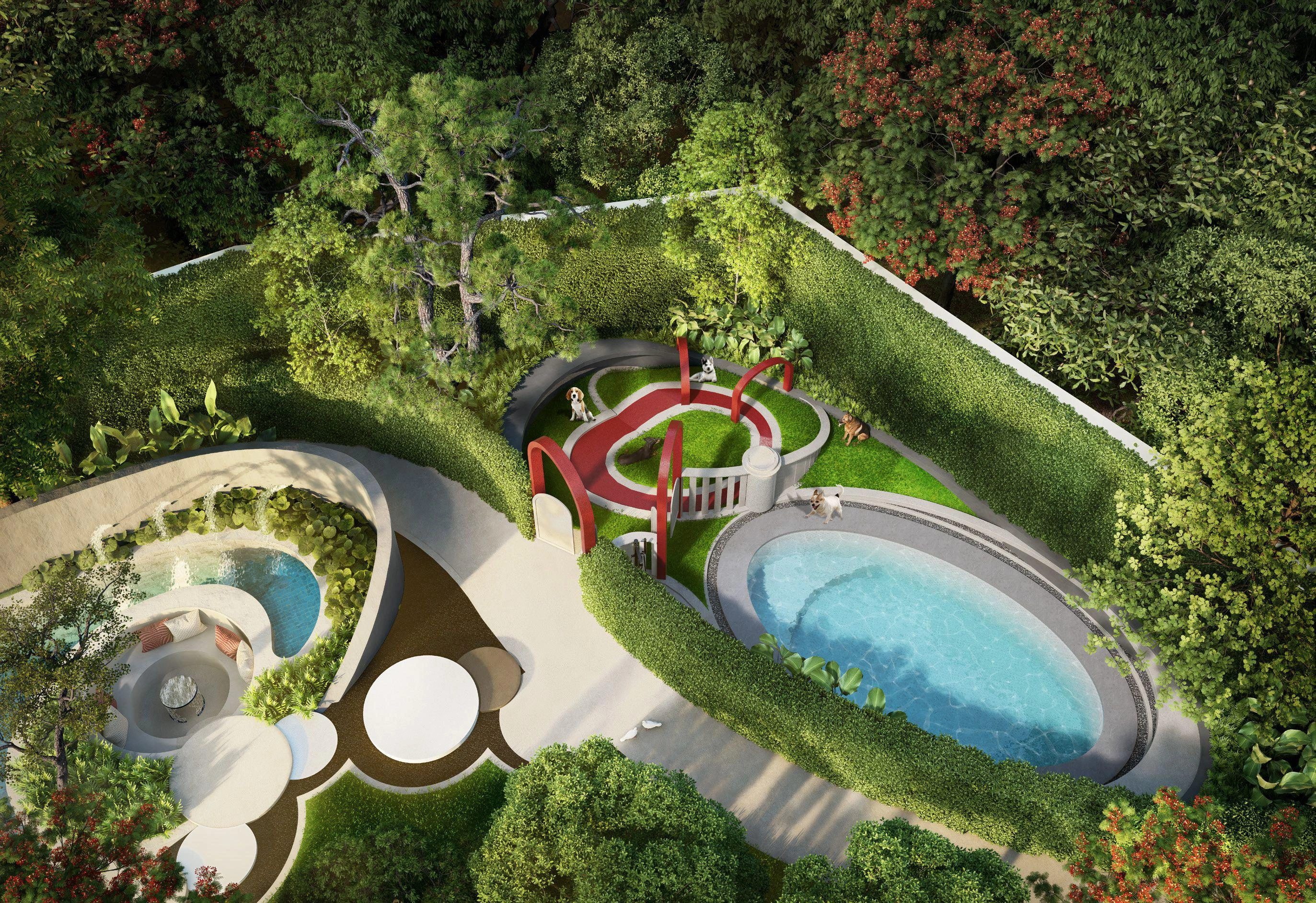 फुकेत, थाईलैंड के बैंग ताओ बीच के पास आधुनिक आवासीय परिसर के अपार्टमेंट