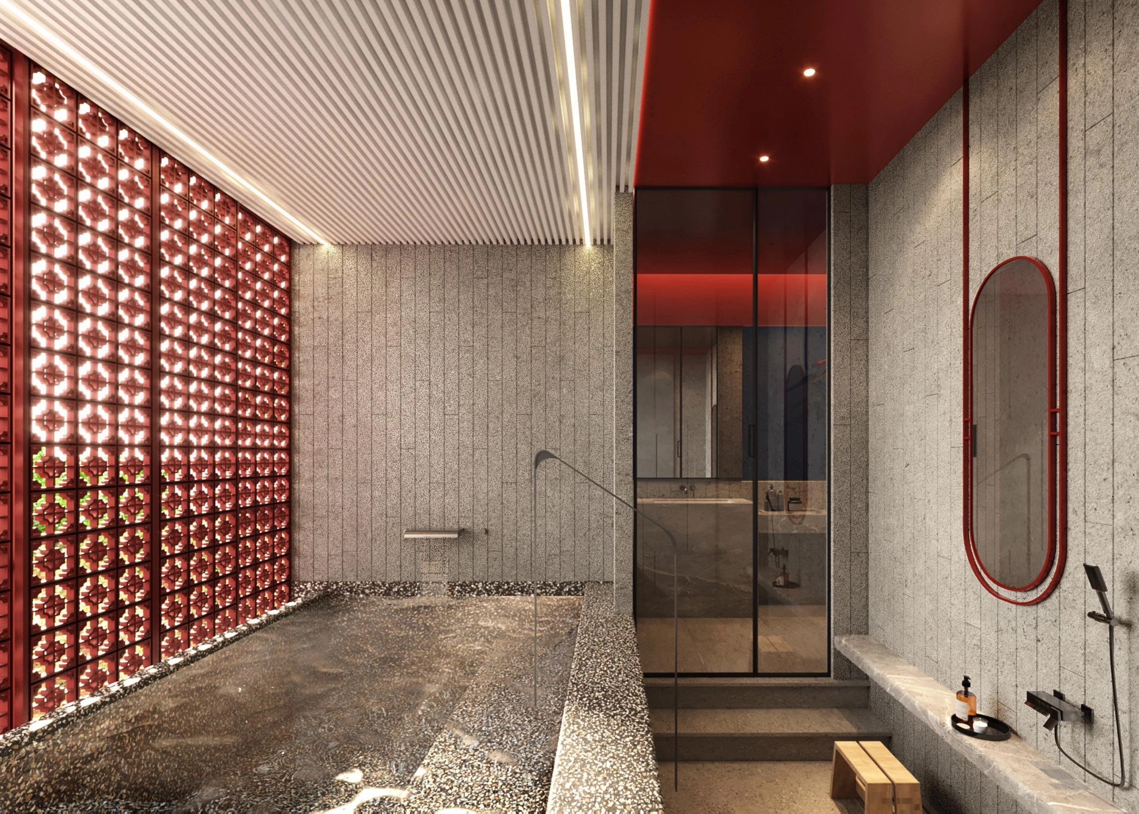 फुकेत, थाईलैंड के बैंग ताओ बीच के पास आधुनिक आवासीय परिसर के अपार्टमेंट