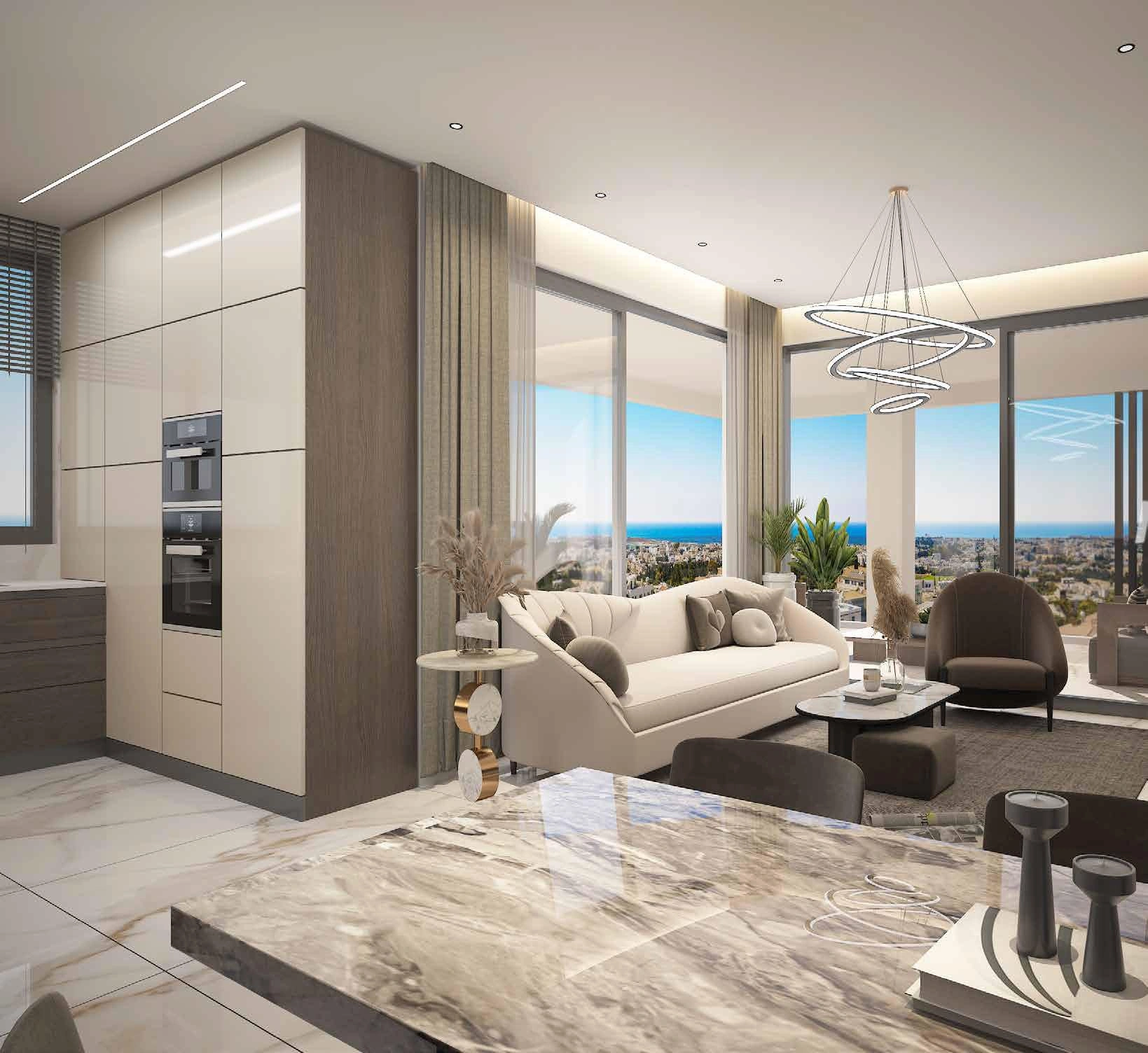 位于塞浦路斯帕福斯的现代住宅小区公寓