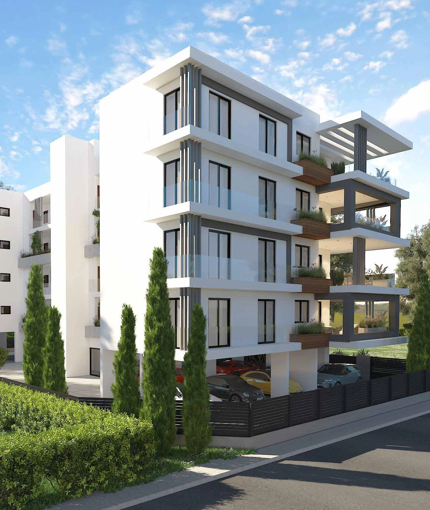 位于塞浦路斯帕福斯的现代住宅小区公寓