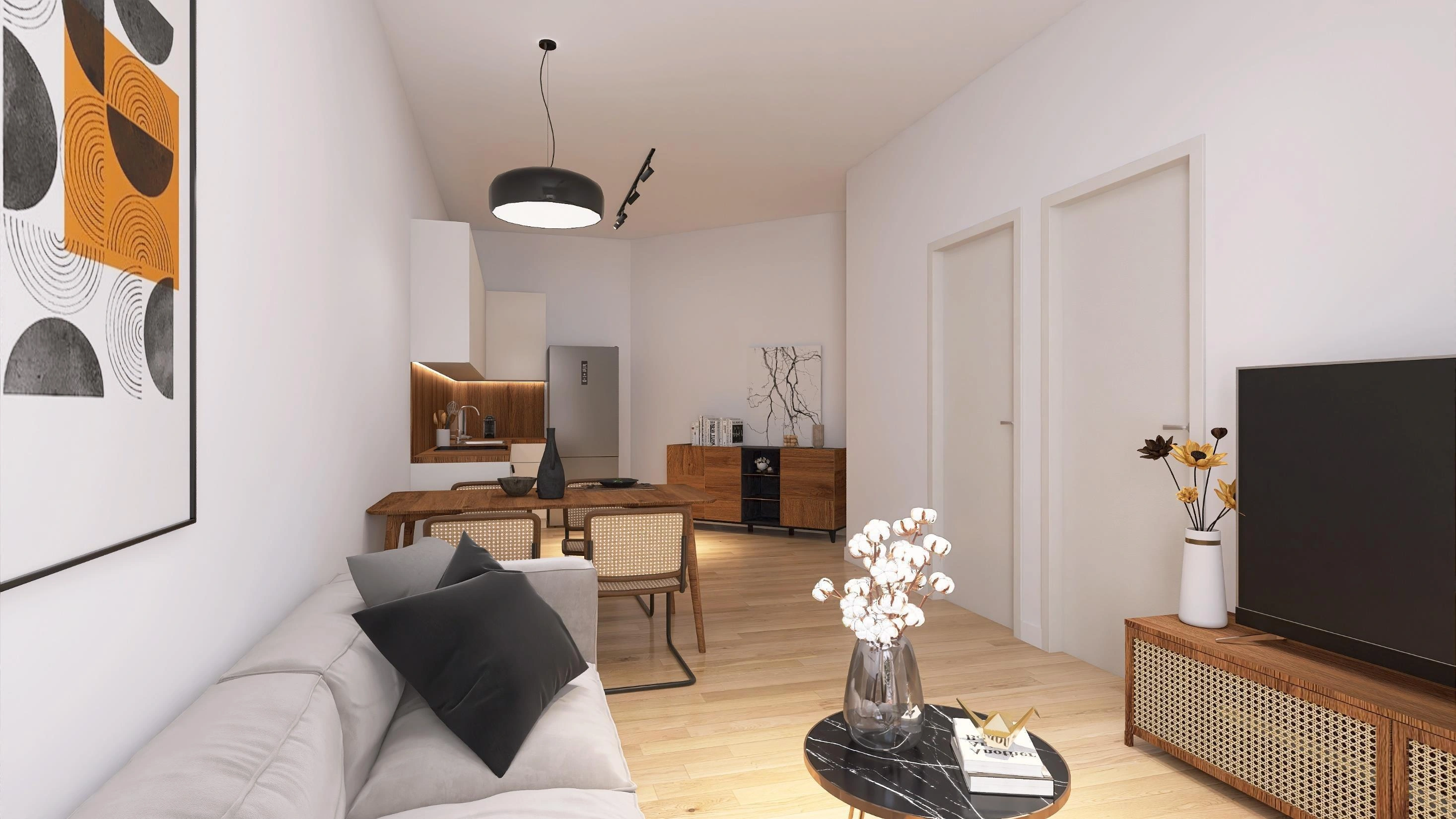 अटिका, ग्रीस में एक आधुनिक आवासीय परिसर के अपार्टमेंट