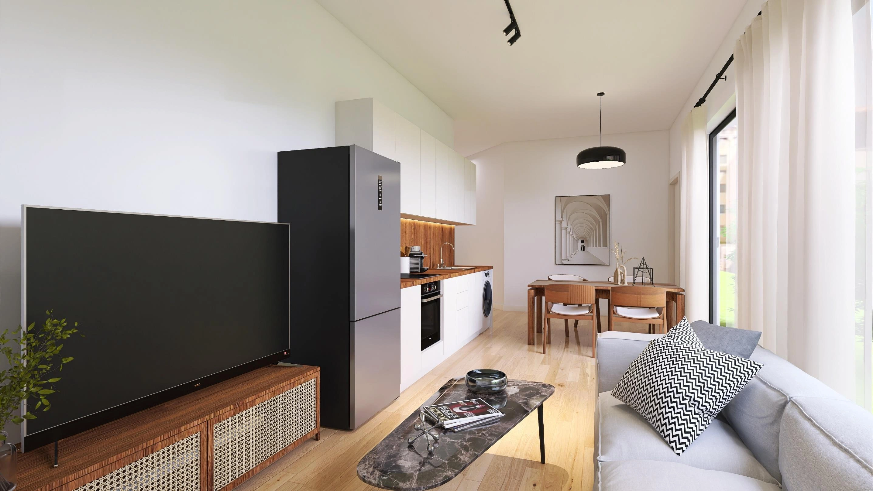 अटिका, ग्रीस में एक आधुनिक आवासीय परिसर के अपार्टमेंट