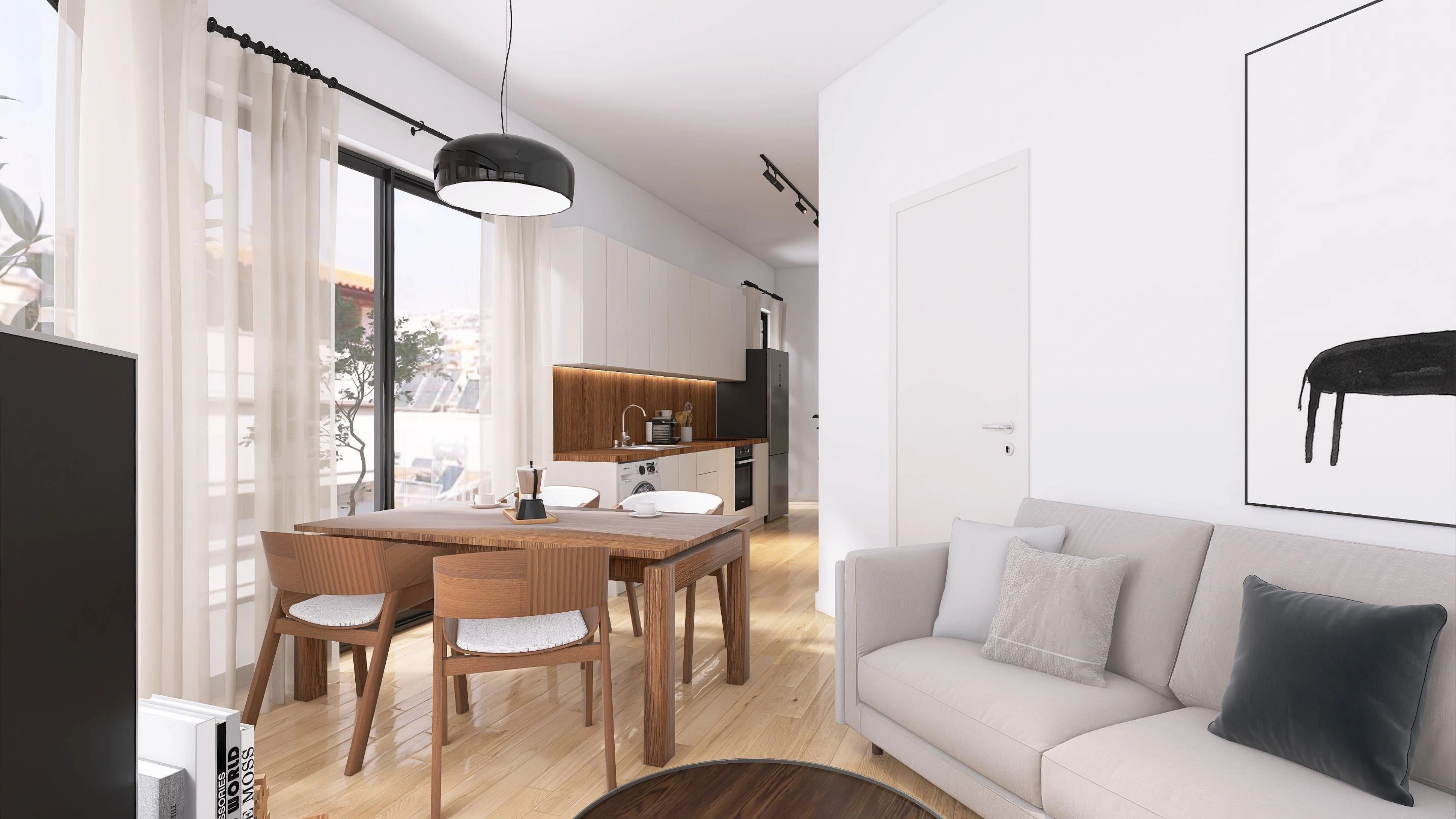 अटिका, ग्रीस में एक आधुनिक आवासीय परिसर के अपार्टमेंट