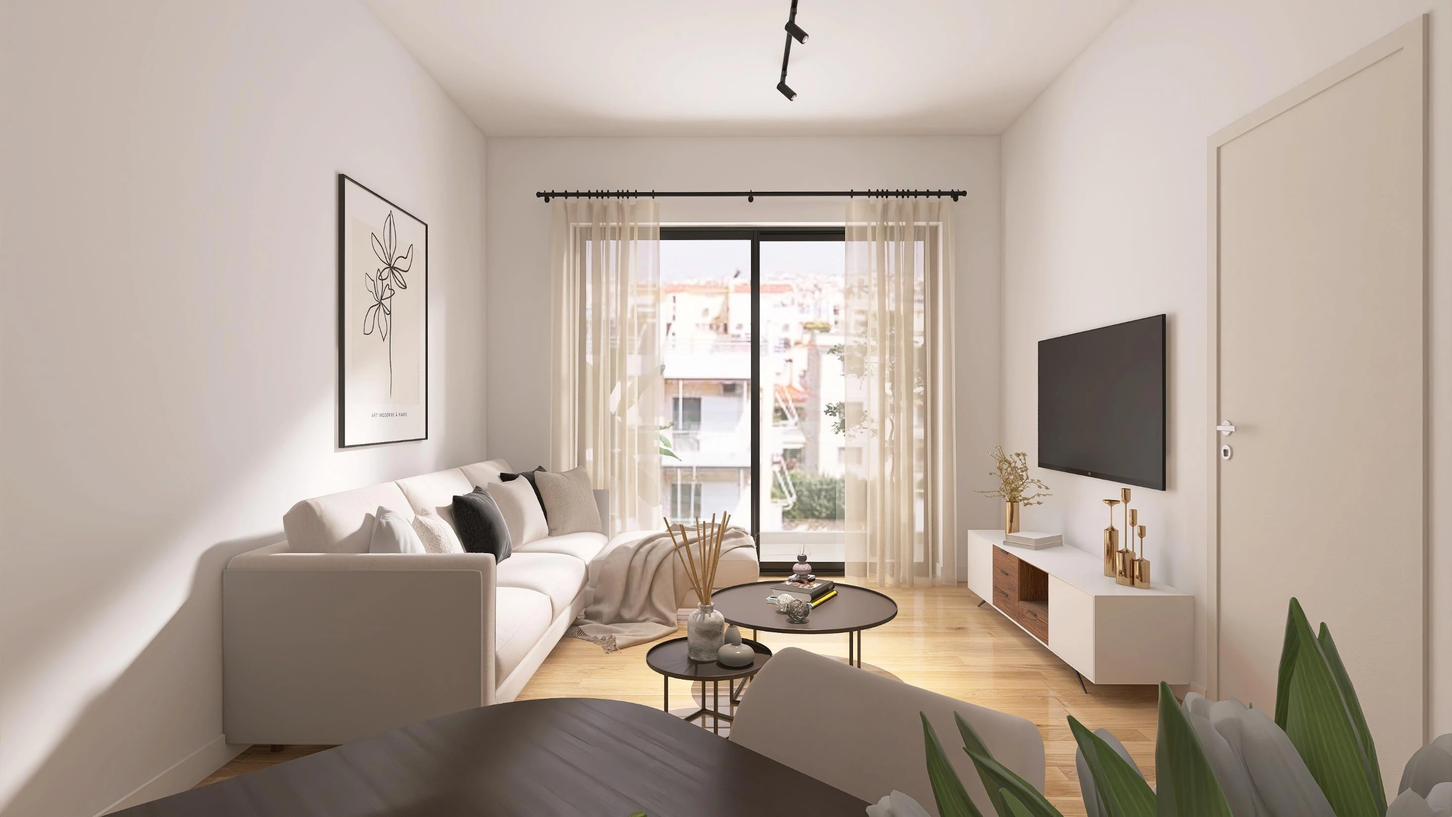 अटिका, ग्रीस में एक आधुनिक आवासीय परिसर के अपार्टमेंट