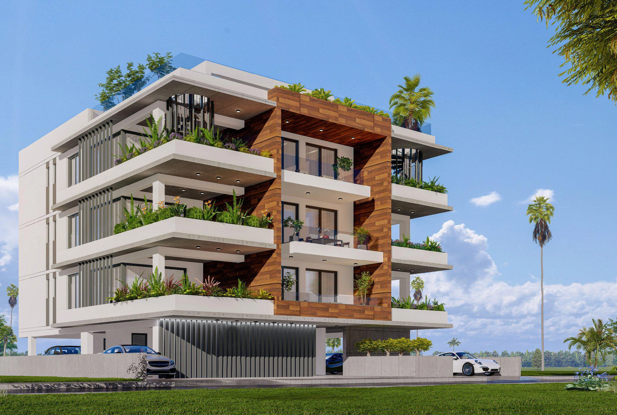 آپارتمانها در یک مجموعه مسکونی مدرن در لارناکا، قبرس