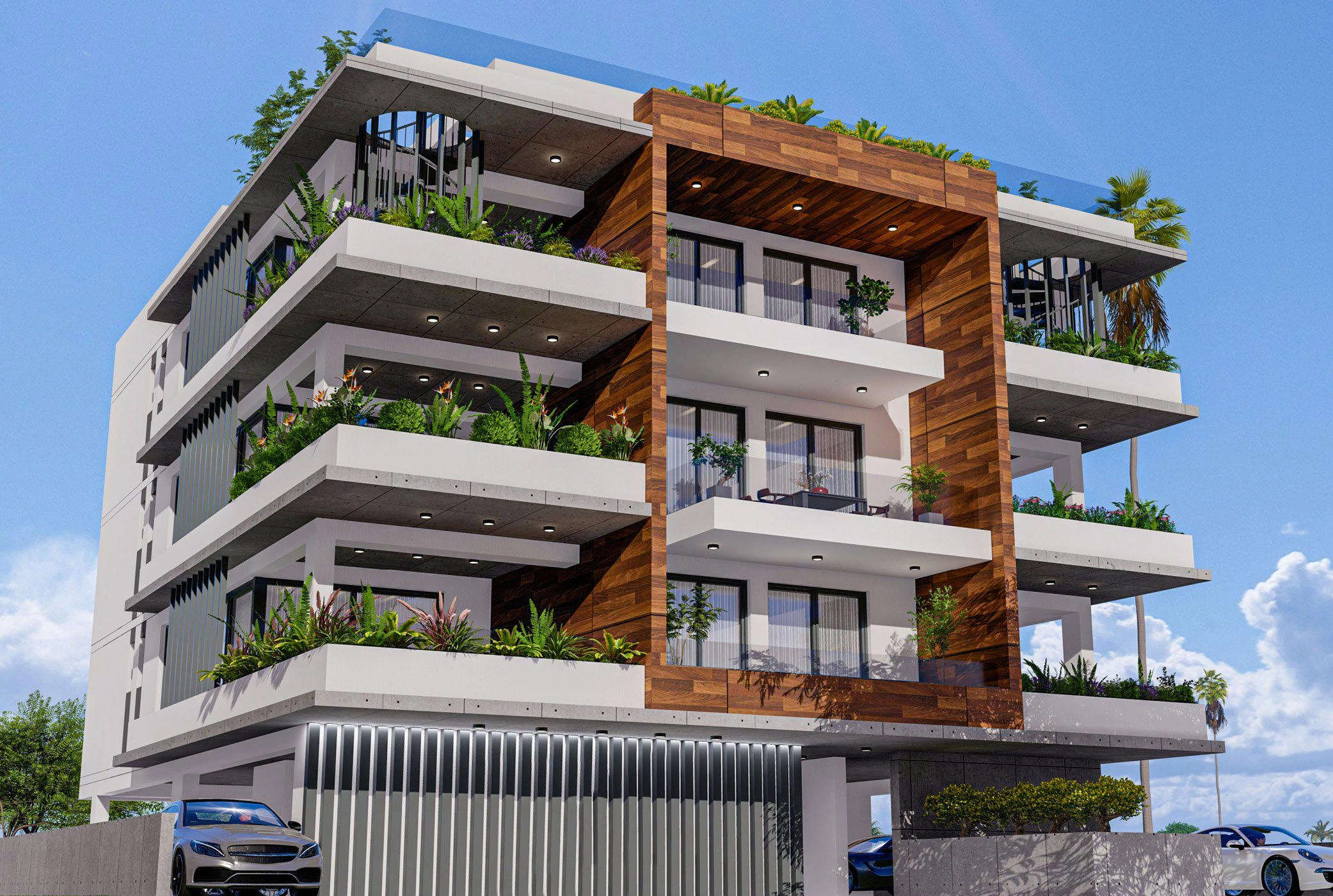 آپارتمانها در یک مجموعه مسکونی مدرن در لارناکا، قبرس