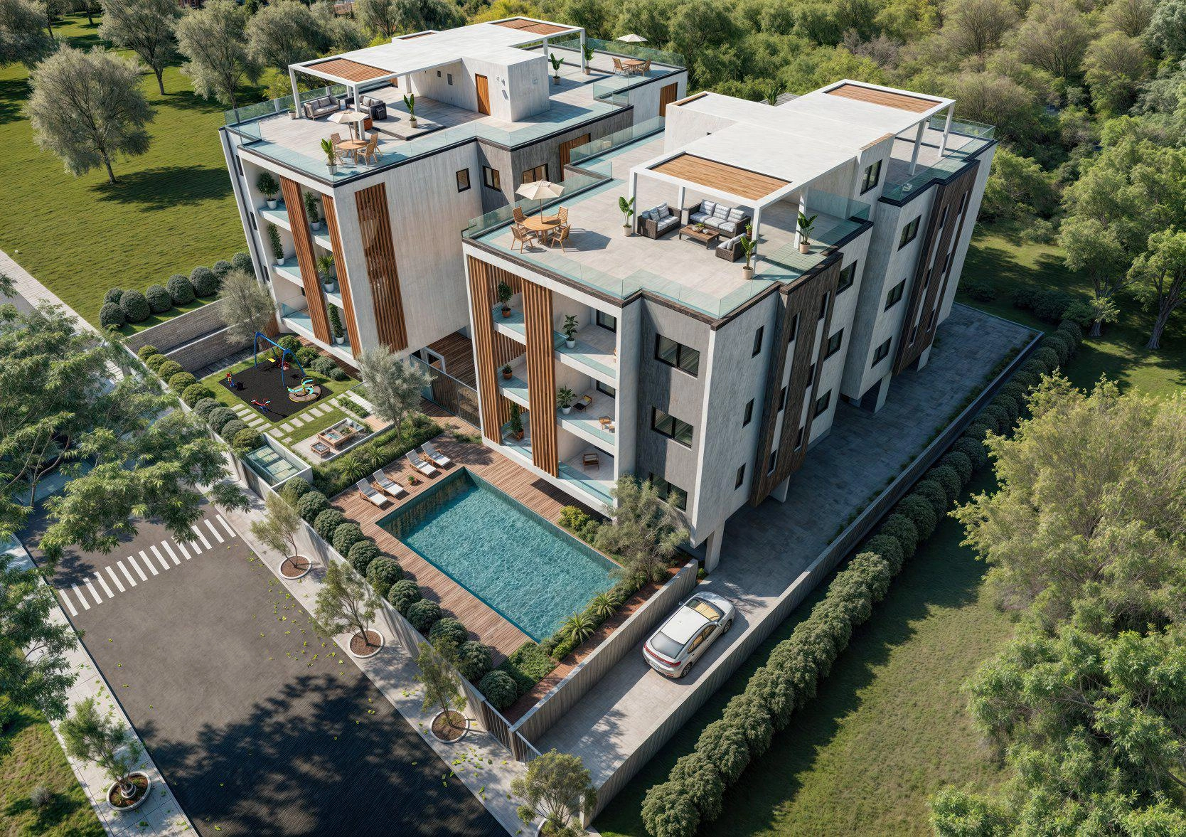 Apartments in a modern residential complex in Paphos, Cyprus