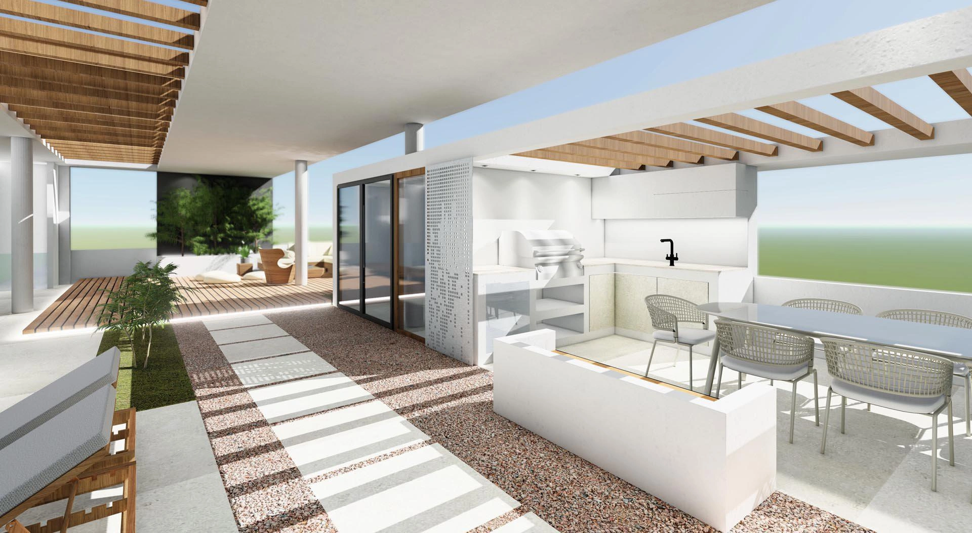 Apartments in a modern residential complex in Attica, Greece