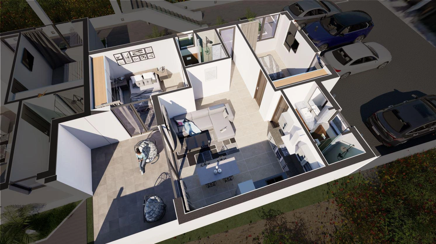 Apartments in a modern residential complex in Crete, Greece